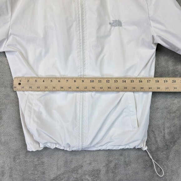The North Face Windbreaker Jacket Womens Medium White Hooded Zip Lightweight - Picture 7 of 12